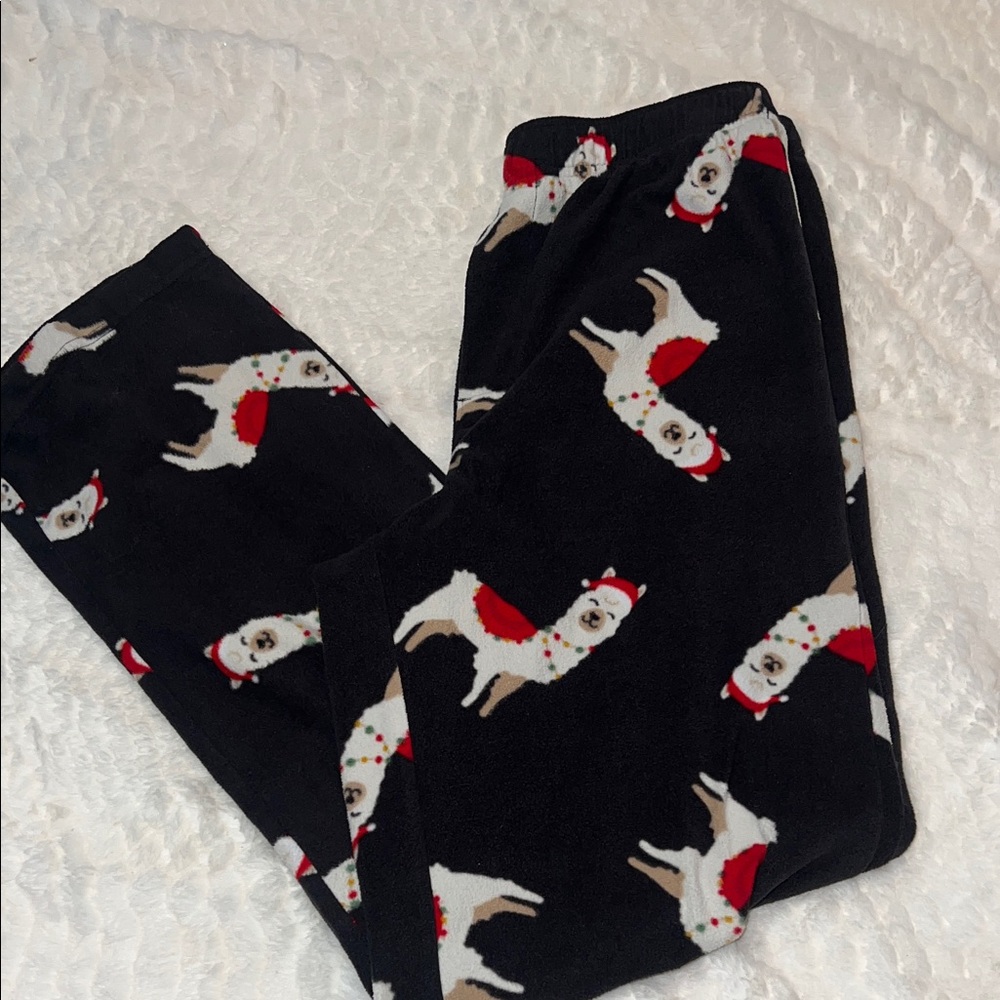 🌟 Croft & borrow Cozy size S dark grey Pajama Pants with llama holiday Print